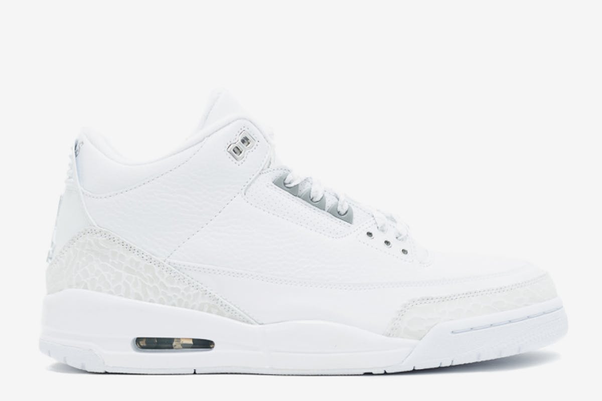 all white 3s jordan